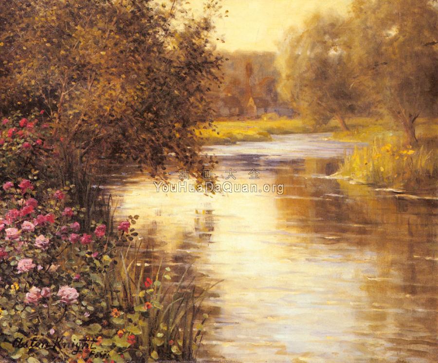 Spring Blossoms along a Meandering River - 路易斯·阿斯顿·奈特
